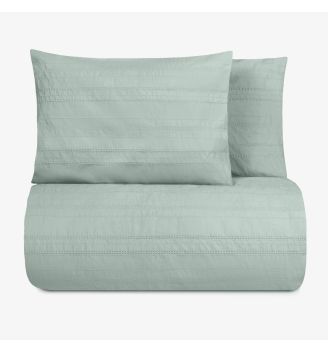 Set de lenjerie de pat dublă, Boho Deco, verde nefrit, 100% bumbac, 3 piese