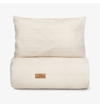 Set de lenjerie de pat pentru o persoană, Boho Deco, natural, 100% bumbac, 2 piese