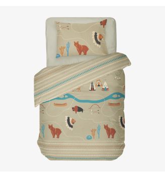 Lenjerie de pat pentru copii INDIAN VILLAGE 100% Bumbac ranforce  3 piese