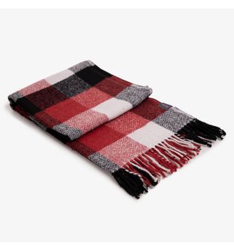 Patura cu lana PALERMO ROSU SI NEGRU, 140/200 cm