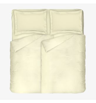 Lenjerie de pat de lux ECRU 100% bumbac satinat 5 piese 