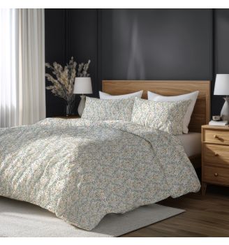 Lenjerie de pat fara cearsaf de pat FIORI 100% bumbac ranforce 3 piese