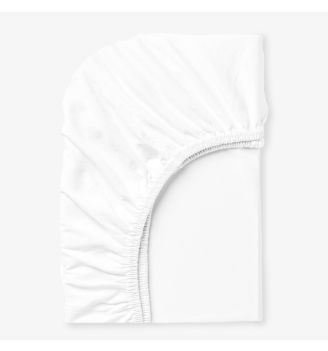 Cearsaf de pat cu elastic ALB  140/200/25 cm 100% bumbac ranforce 