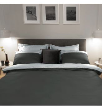 Lenjerie de pat de lux din bumbac satinat SATEEN SMOKY / SILVERY 3 piese