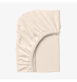 Cearșaf cu elastic 160/200/25 ECRU Jersey de Bumbac