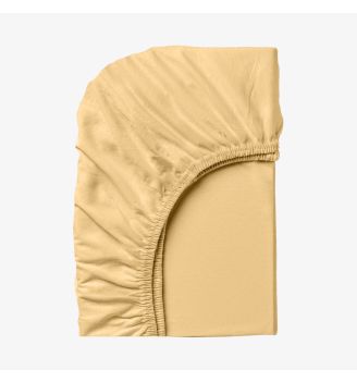 Cearșaf cu elastic 160/200/25 GALBEN Jersey de Bumbac