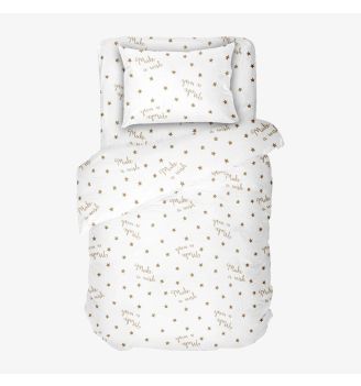 Lenjerie de pat pentru bebelusi MAKE A WISH 2 Bumbac ranforce 100% 3 piese