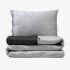 Lenjerie de pat ALLY OF DREAMS din bumbac satinat SILVERY & SMOKY 2 piese