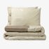 Lenjerie de pat ALLY OF DREAMS din bumbac satinat ECRU & TAUPE 3 piese