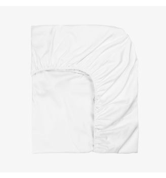 Cearsaf de pat cu elastic SATEEN ALB 140/200/25 cm 100% bumbac satinat