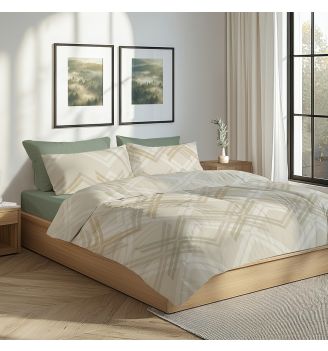 Спално бельо ДЖАСПЪР, 100% Памук Ранфорс, 4 части