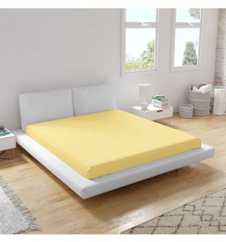 Cearșaf inferior GALBEN LĂMÂIE, 100% bumbac ranforce, 240/275 cm