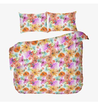 Lenjerie de pat dublu fara cearsaf de pat SUMMER 2, 100% bumbac ranforce, 3 piese