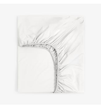 Cearsaf de pat cu elastic ALB PERCALE 200/200/30 cm 