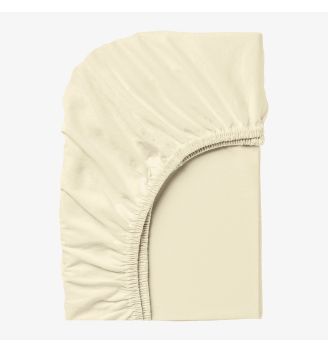 Cearsaf de pat cu elastic ECRU NOU  140/200/25 cm 100% bumbac ranforce 