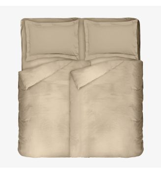Lenjerie de pat de lux TAUPE 100% bumbac satinat 5 piese 