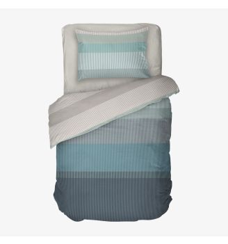 Lenjeria de pat NEPTUN TURQUOISE 100% bumbac ranforce 3 piese