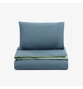 Lenjerie de pat NUANCES ALBASTRU/VERDE 100% bumbac ranforce 2 piese