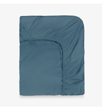 Cearsaf cu elastic NUANCES ALBASTRU 100% bumbac ranforce 120/200/30 cm