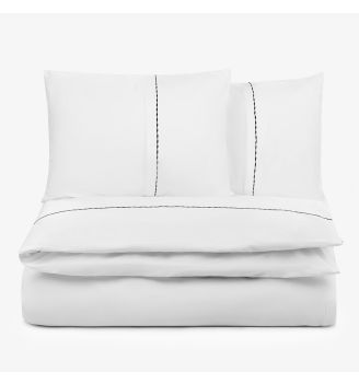 Lenjerie de pat din bumbac satinat PREMIUM ELEGANCE NEGRU 3 piese 