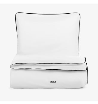 Lenjerie de pat din bumbac satinat PREMIUM CLASIC NEGRU 2 piese 