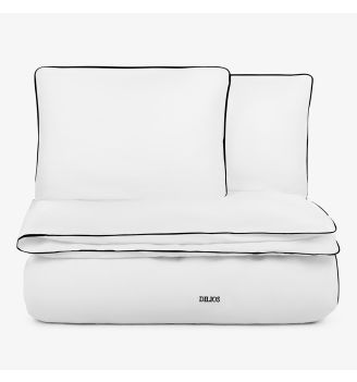 Lenjerie de pat din bumbac satinat PREMIUM CLASIC NEGRU 3 piese  