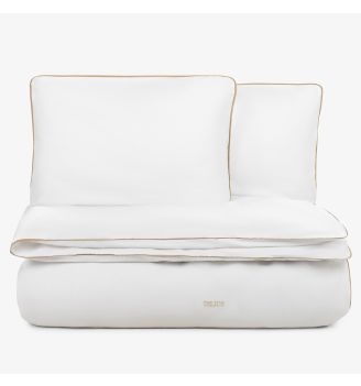 Lenjerie de pat din bumbac satinat PREMIUM STYLE BEJ 3 piese  