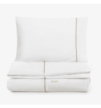 Lenjerie de pat din bumbac satinat PREMIUM STYLE BEJ 2 piese  