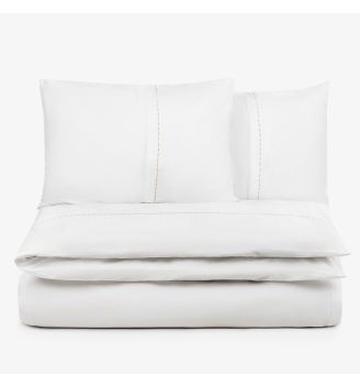 Lenjerie de pat din bumbac satinat PREMIUM CLASIC BEJ 3 piese 