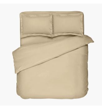 Lenjerie de pat de lux TAUPE 100% bumbac satinat 4 piese 