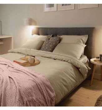 Lenjerie de pat de lux din bumbac satinat SATEEN TAUPE 2 piese