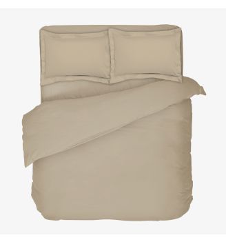 Lenjerie de pat de lux TAUPE 100% bumbac satinat 4 piese 