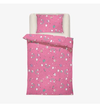 Lenjerie de pat pentru bebelusi UNICORN 2 Bumbac Ranforce 100% 3 piese