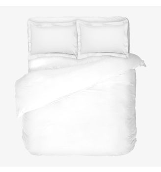 Бяло спално бельо памучен сатен