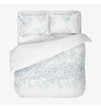 Lenjerie de pat VICTORIA WHITE 100% bumbac ranforce 4 piese