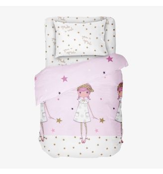 Lenjerie de pat pentru copii MAKE A WISH 100%  Bumbac Ranforce 3 piese